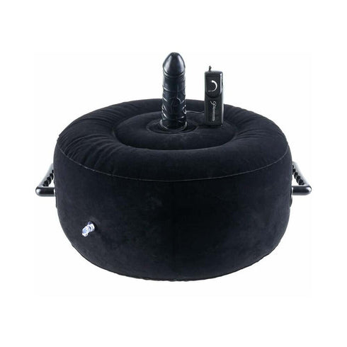 Fetish Fantasy Series Inflatable Hot Seat with Vibrating Dildo Black