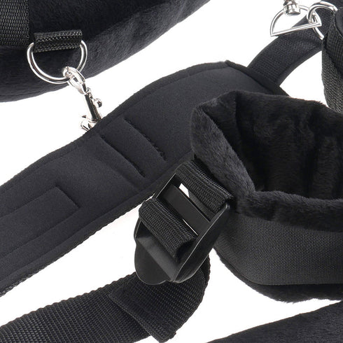 Fetish Fantasy Series Adjustable Position Master with Cuffs Black