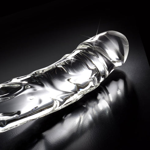 Icicles No. 62 Curved Realistic 6.5 in. Glass Dildo Clear