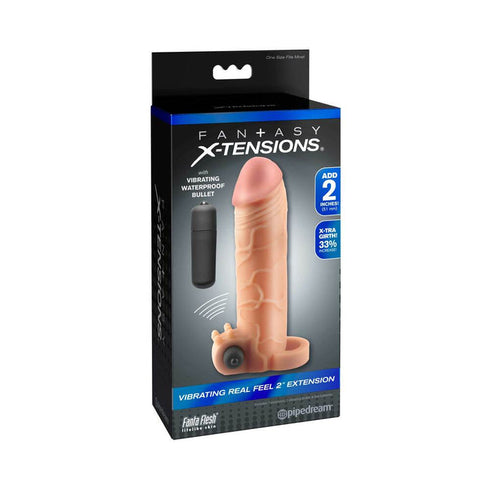 Fantasy X-tensions Vibrating Real Feel 2 in. Extension With Ball Strap