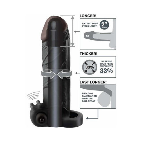Fantasy X-tensions Vibrating Real Feel 2 in. Extension With Ball Strap