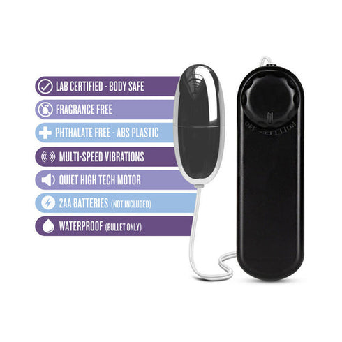 B Yours Silver Power Bullet Remote-Controlled Egg Vibrator Black