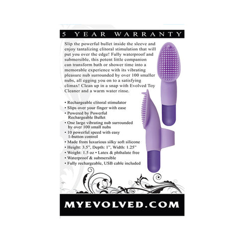 Evolved Fingerific Rechargeable Silicone Finger Vibrator Purple