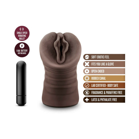 Hot Chocolate Brianna Vagina Stroker with Bullet Vibrator Brown