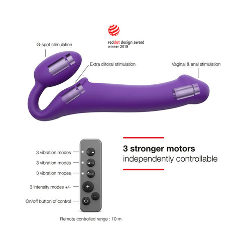 Strap-On-Me Rechargeable Remote-Controlled Vibrating Bendable Strap-On
