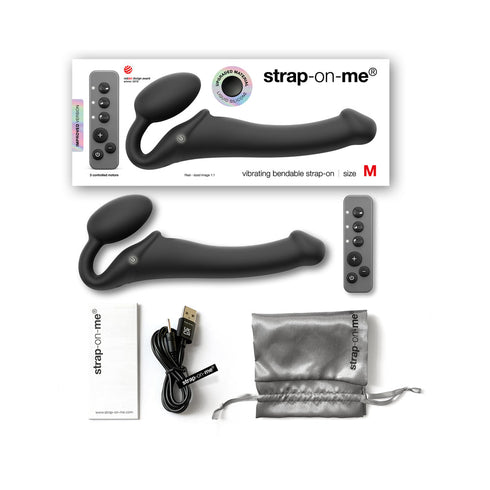 Strap-On-Me Rechargeable Remote-Controlled Vibrating Bendable Strap-On
