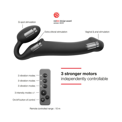 Strap-On-Me Rechargeable Remote-Controlled Vibrating Bendable Strap-On
