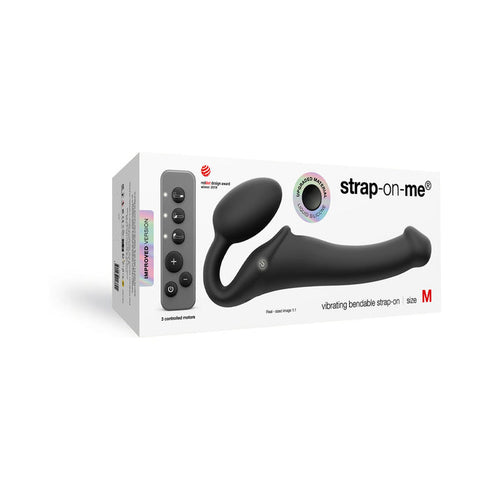 Strap-On-Me Rechargeable Remote-Controlled Vibrating Bendable Strap-On