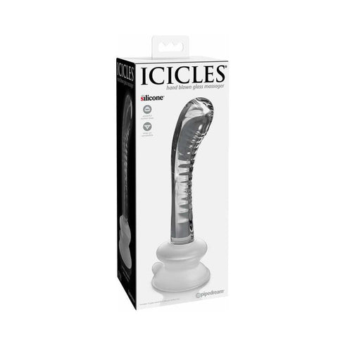 Icicles No. 87 Curved Glass G-Spot Massager With Suction Cup