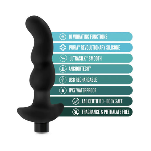 Anal Adventures Platinum Silicone Rechargeable Vibrating Prostate Massager