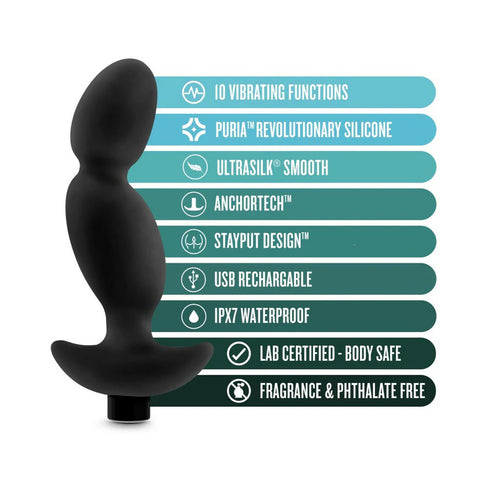 Anal Adventures Platinum Silicone Rechargeable Vibrating Prostate Massager
