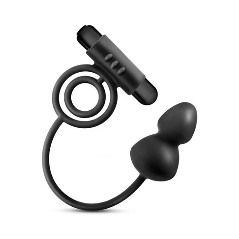 Prostate Massager with Cock Ring - Vibrating Butt Plug Penis Ring Combo | Couples Toy
