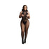 Le Desir Fishnet and Lace Bodystocking Black Queen Size