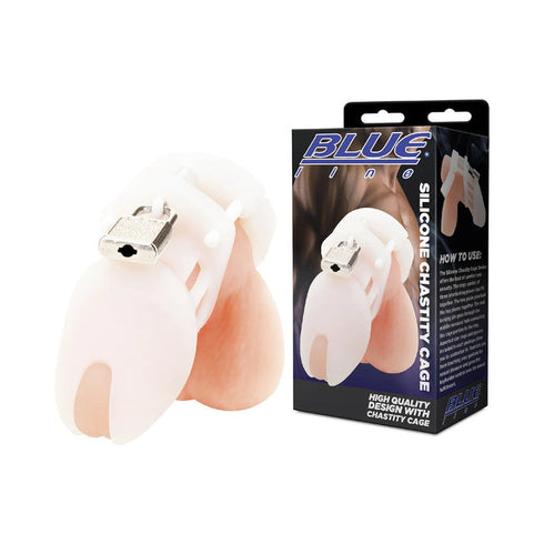 Blue Line Silicone Chastity Cage