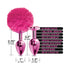 NIXIE Metal Butt Plug Set Pom Pom and Jewel-Inlaid Metallic