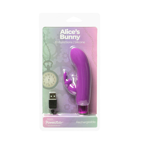 Powerbullet Alice's Bunny Rechargeable Bullet Vibrator with Silicone Rabbit Sleeve