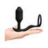 b-Vibe Vibrating Snug & Tug Rechargeable Weighted Silicone Anal Plug with Cockring Black
