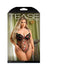 Fantasy Lingerie Tease Stevie Floral Embroidered Mesh Bodysuit Black XL/2XL