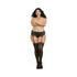 Dreamgirl Plus-Size Sheer Nylon Thigh-High Stockings With Lace Top Black Queen