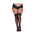 Dreamgirl Plus-Size Sheer Thigh-High Stockings With Silicone Lace Top Queen