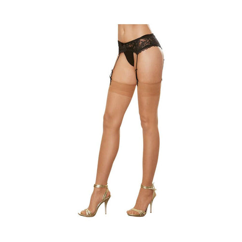Dreamgirl Sheer Thigh-High Stockings With Plain Top and Back Seam