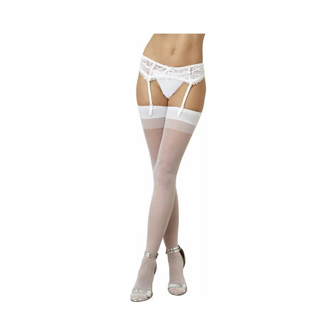 Dreamgirl Sheer Thigh-High Stockings With Plain Top and Back Seam
