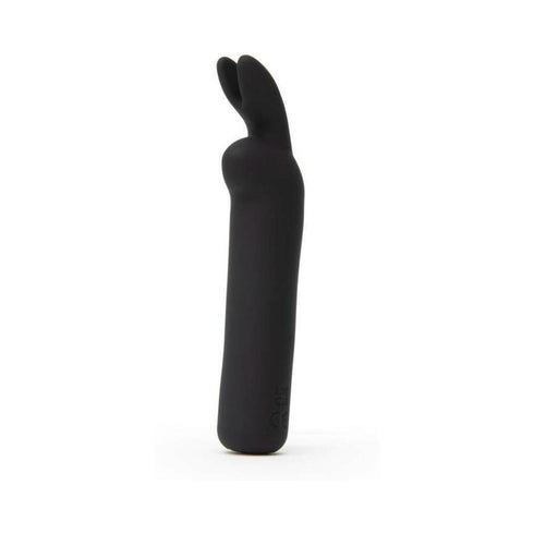 Happy Rabbit Rechargeable Silicone Bullet Vibrator With Ears Black (view 2)