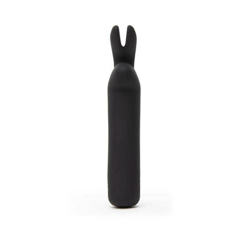 Happy Rabbit Rechargeable Silicone Bullet Vibrator With Ears Black (view 3)