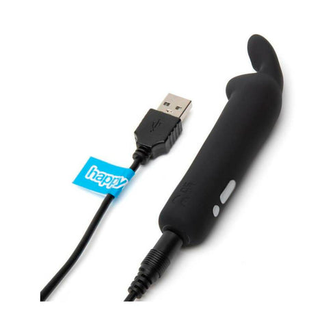 Happy Rabbit Rechargeable Silicone Bullet Vibrator With Ears Black (view 4)
