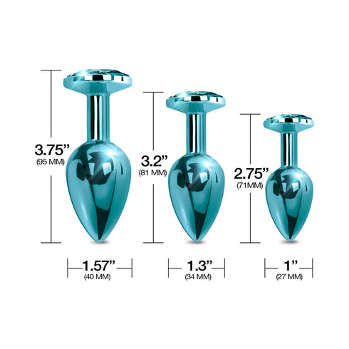 Nixie Metal Butt Plug Trainer Set 3-Piece Metallic