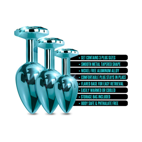 Nixie Metal Butt Plug Trainer Set 3-Piece Metallic