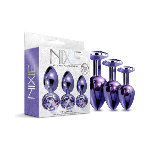 Nixie Metal Butt Plug Trainer Set 3-Piece Metallic