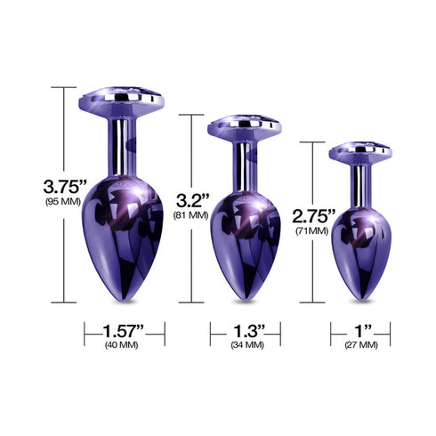 Nixie Metal Butt Plug Trainer Set 3-Piece Metallic
