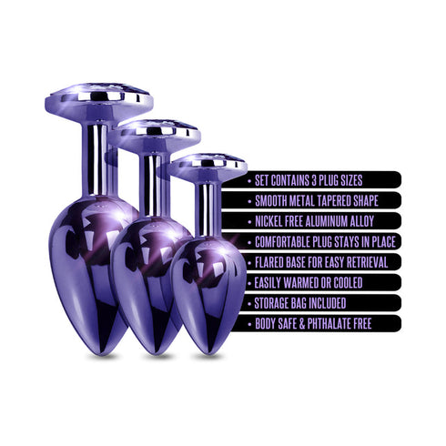 Nixie Metal Butt Plug Trainer Set 3-Piece Metallic