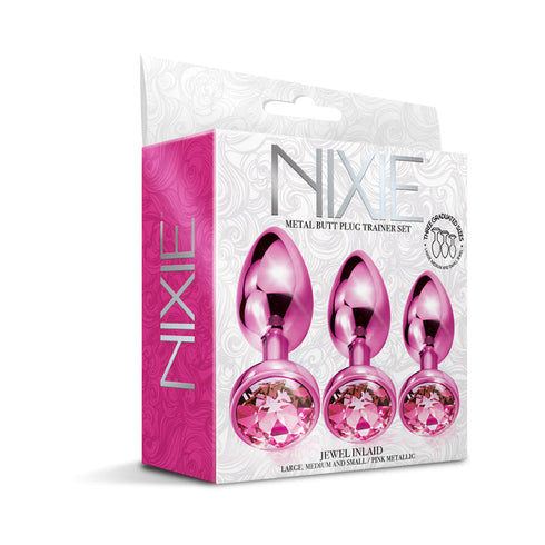 Nixie Metal Butt Plug Trainer Set 3-Piece Metallic