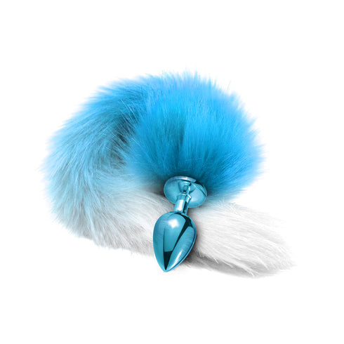 Nixie Metal Butt Plug With Ombre Tail Blue Metallic (view 3)