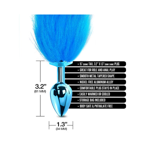 Nixie Metal Butt Plug With Ombre Tail Blue Metallic (view 4)