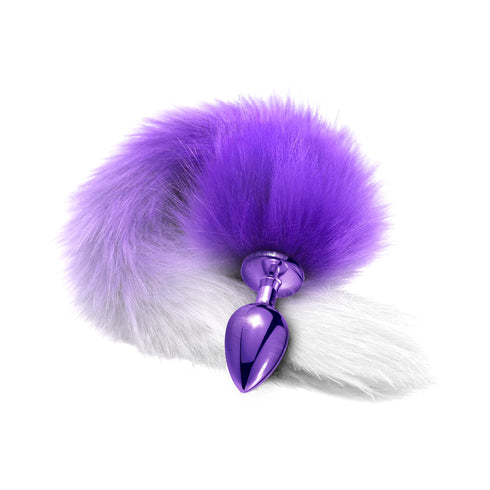 Nixie Metal Butt Plug With Ombre Tail Purple Metallic (view 3)