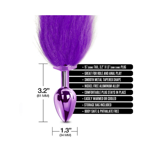 Nixie Metal Butt Plug With Ombre Tail Purple Metallic (view 4)