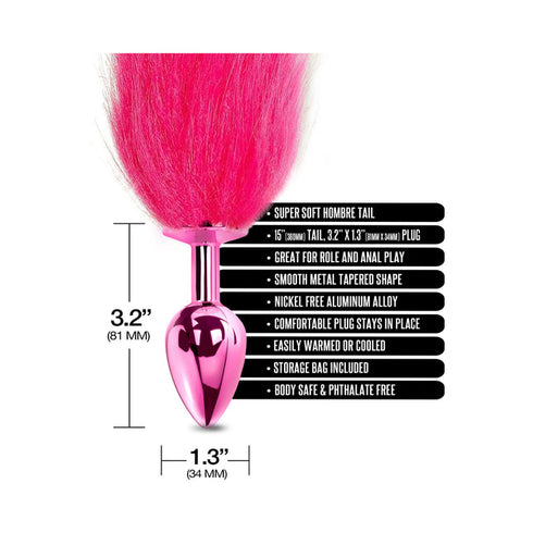 Nixie Metal Butt Plug With Ombre Tail Metallic