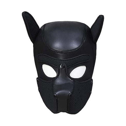 Ouch! Puppy Play Neoprene Puppy Hood Black (view 6)