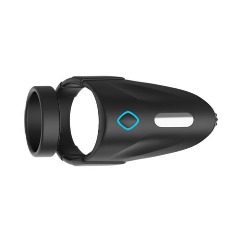Forto F-48 Rechargeable Silicone Perineum Vibrating Double Cockring Black
