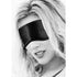 Ouch! Black & White Satin Eye Mask Blindfold Black (view 3)