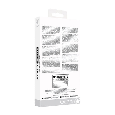 Ouch! Black & White Satin Eye Mask Blindfold Black (view 4)