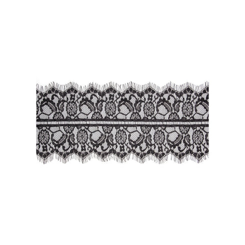 Ouch! Black & White Lace Mask With Elastic Straps Blindfold Black (view 2)