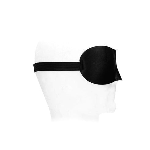 Ouch! Black & White Satin Curvy Eye Mask With Elastic Straps Blindfold Black (view 3)