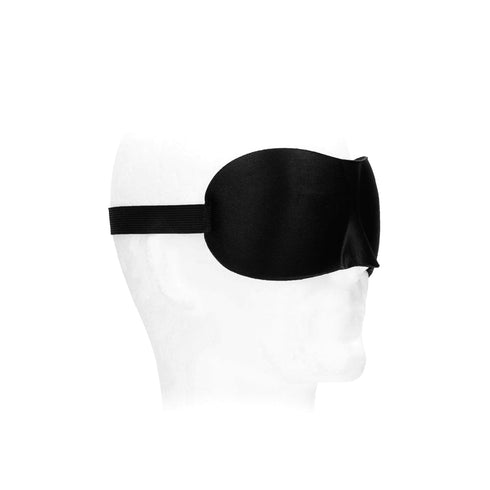 Ouch! Black & White Satin Curvy Eye Mask With Elastic Straps Blindfold Black (view 4)