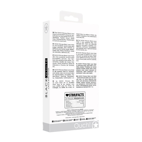 Ouch! Black & White Princess Lace Eye Mask Black (view 6)