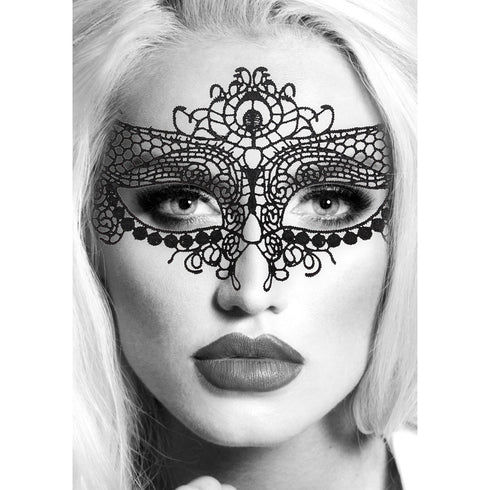 Ouch! Black & White Queen Lace Eye Mask Black (view 4)