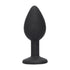 Ouch! Black & White Silicone Butt Plug With Removable Jewel Black